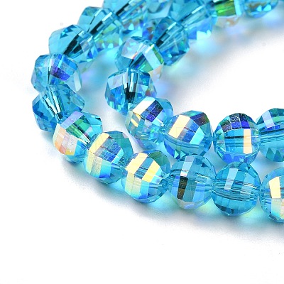 Transparent Electroplate Glass Beads Strands GLAA-Q099-C01-08-1-1