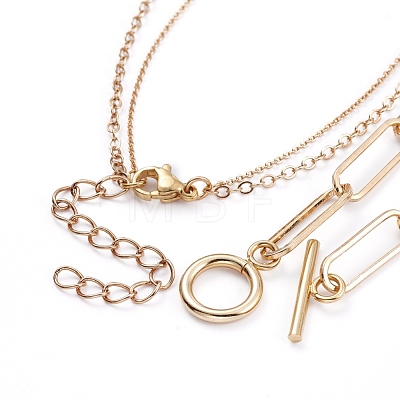 Double Layer Necklaces & Chain Necklaces Sets NJEW-JN02753-1