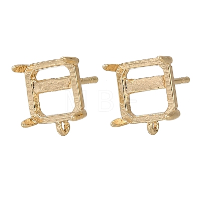 Rack Plating Brass Stud Earring Findings KK-NH0001-14KCG-1