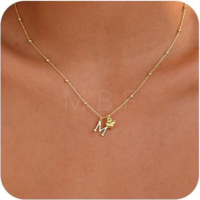 Brass Initial and Heart Pendant Necklaces for Women FS-WG01F32-13-1