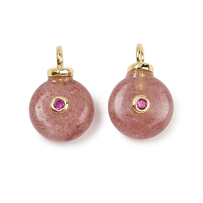 Natural Strawberry Quartz Pendants KK-B157-42B-02-1
