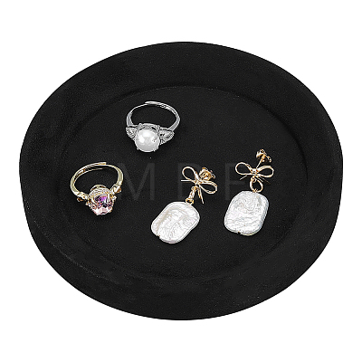 Round Velvet Jewelry Organizer Display Trays ODIS-WH0030-326C-1