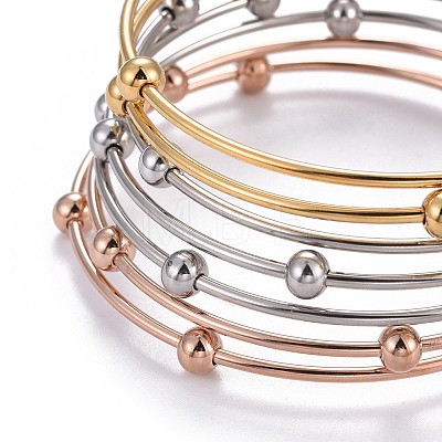Fashion 201 Stainless Steel Bangle Sets BJEW-L664-023B-M-1-1