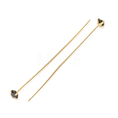 Brass Micro Pave Cubic Zirconia Stud Earring Findings CU-CBA4618-01G-08-1