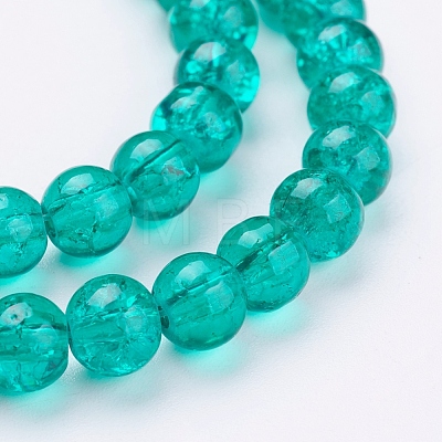 Spray Painted Crackle Glass Beads Strands CCG-Q001-10mm-15-1