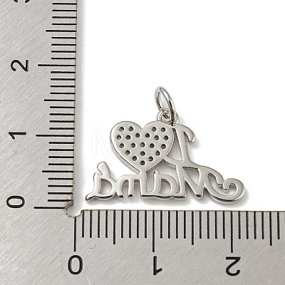 Mother's Day Heart with Word I Love Mama Charms KK-A200-14P-1