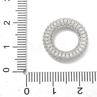 Brass Micro Pave Clear Cubic Zirconia Linking Rings KK-H539-11P-1