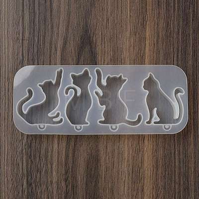 Cat Shape Key Chain Pendant Silicone Molds SIL-B074-01B-1