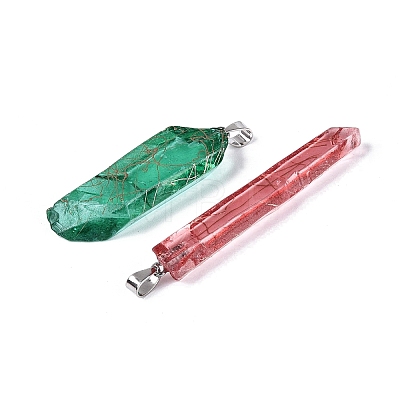 Spray Painted Natural Quartz Crystal Points Big Pendants G-Q601-24-1