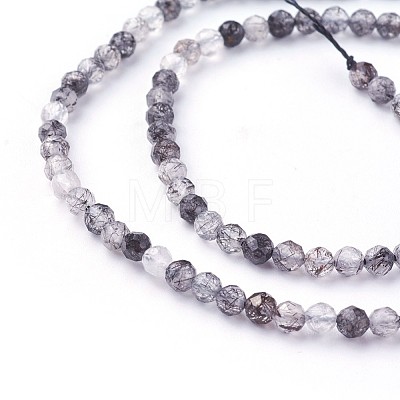 Natural Black Rutilated Quartz Beads Strands G-F619-10B-3mm-1