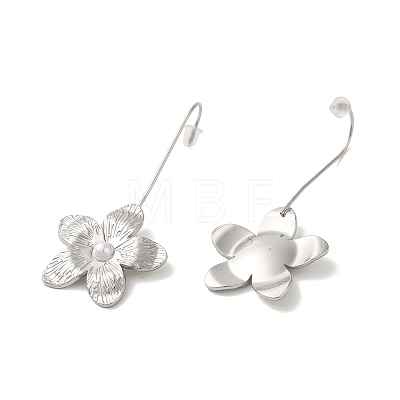 304 Stainlee Steel with Plastic Pearl Dangle Earring EJEW-Z045-06P-1