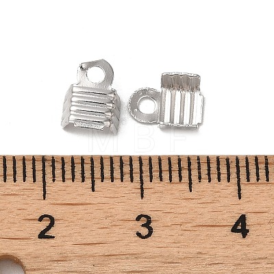 Anti-Tarnish Rhodium Plated 925 Sterling Silver Folding Crimp Ends STER-D006-25P-1