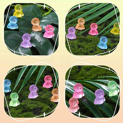 80Pcs 8 Colors Luminous Resin Doll Ornaments RESI-SZ0003-49-1