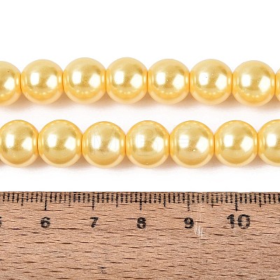 Baking Paint Pearlized Glass Pearl Bead Strands HY-ZX002-02A-67-1