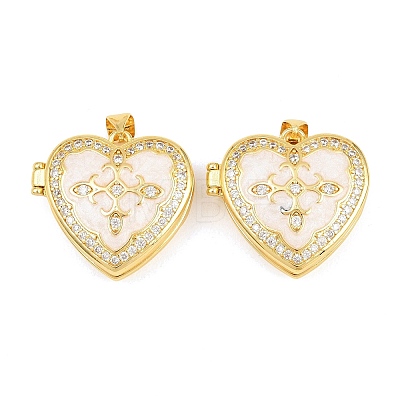 Brass Locket Pendants KK-D232-05G-1