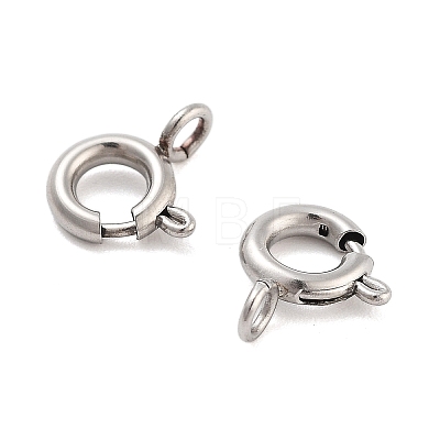 Non-Tarnish 316 Stainless Steel Spring Ring Clasps STAS-B072-08P-02-1