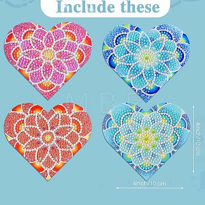 DIY Mandala Flower Lover Heart Bookmark Diamond Painting Kit PW-WGA3EC0-01-1