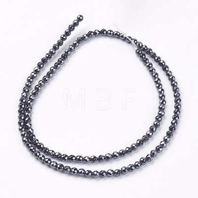 Non-magnetic Synthetic Hematite Beads Strands G-S086-3mm-1