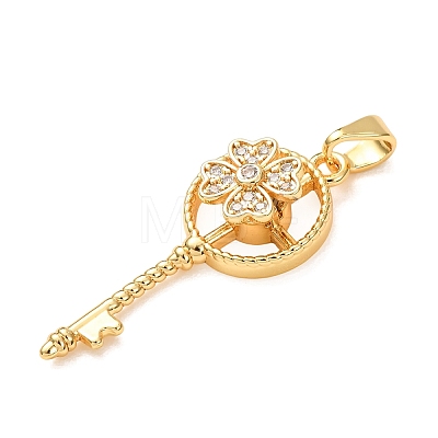 Brass Micro Pave Clear Cubic Zirconia Pendants CU-CBA8F66-03A-G-1
