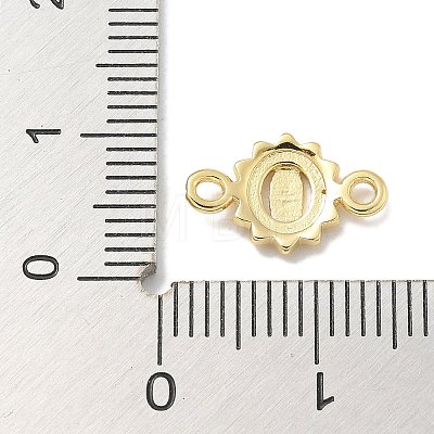 Rack Plating Brass Flat Round Connector Charms KK-L224-095G-02-1