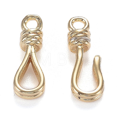 Brass Hook and Eye Clasps KK-F120-016G-1