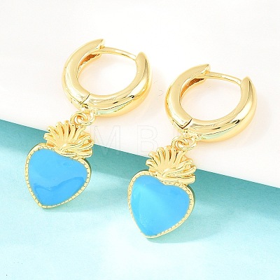 Valentine's Day Brass Hoop Earrings EJEW-Z164-11G-1