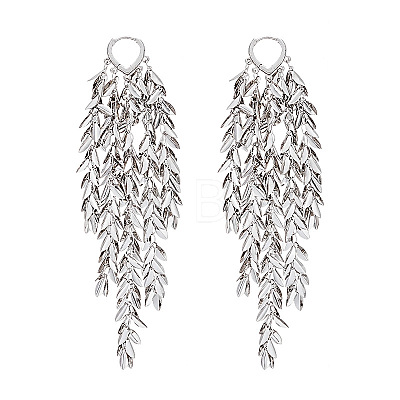 Leaf Tassel Brass Chandelier Earrings FS-WGB1A2D-02-1