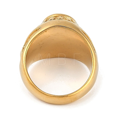 Oval 304 Stainless Steel Glass Finger Rings RJEW-D083-13G-01-1