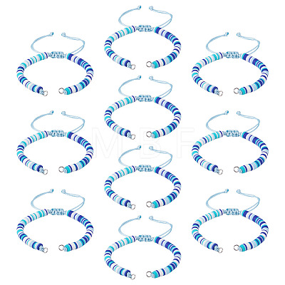 Handmade Polymer Clay Bead Bracelets Making AJEW-TAC00074-1