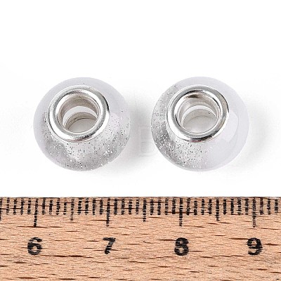 Transparent Resin Rondelle European Beads RESI-N044-02L-1