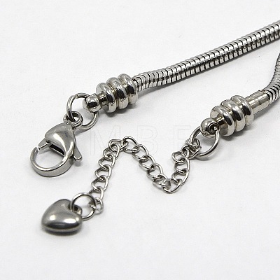 304 Stainless Steel European Round Snake Chains Bracelets STAS-J015-06-1