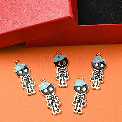 5Pcs Alloy Enamel Pendants ENAM-YW0001-49A-1