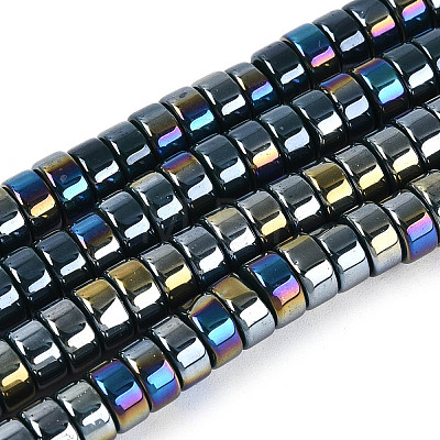 AB Color Plated Opaque Glass Beads Strands LS-GLAA-T026-3x6mm-P16-1