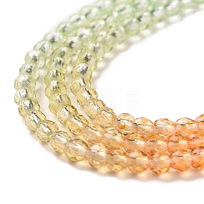 Transparent Gradient Color Glass Beads Strands GLAA-G101-2mm-05-1