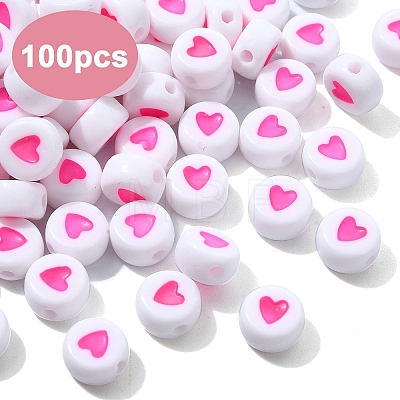 100Pcs Opaque Acrylic Beads MACR-YW0003-79B-1