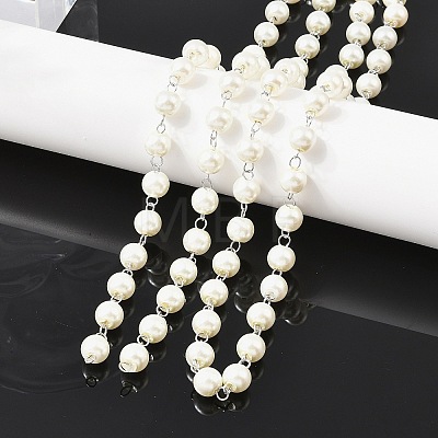 Handmade Glass Pearl Beaded Chains for Necklaces/Bracelets Making AJEW-PH00633-02-1
