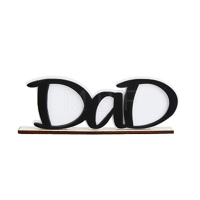 Word Dad Acrylic & Wood Picture Frames AJEW-FH0003-27-1