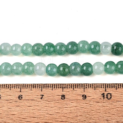 Ombre Effect Dyed Crackle Glass Beads Strands GLAA-Q106-01A-B04-1