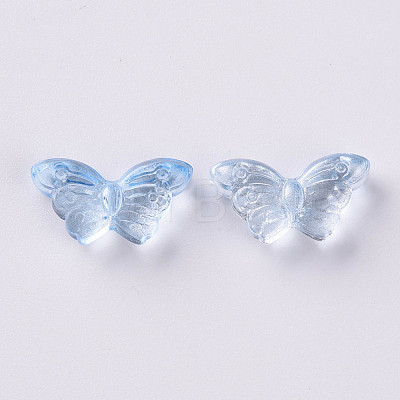 Transparent Spray Painted Glass Beads GLAA-S190-018A-05-1