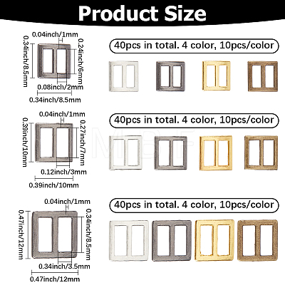120Pcs 12 Styles Alloy Tri-Glide Adjuster Buckles FIND-CY0001-82-1