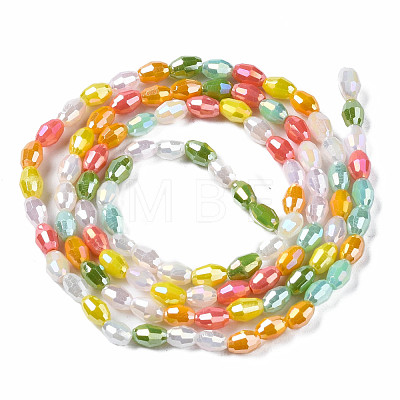 Electroplate Glass Beads Strands X-EGLA-N002-09D-1