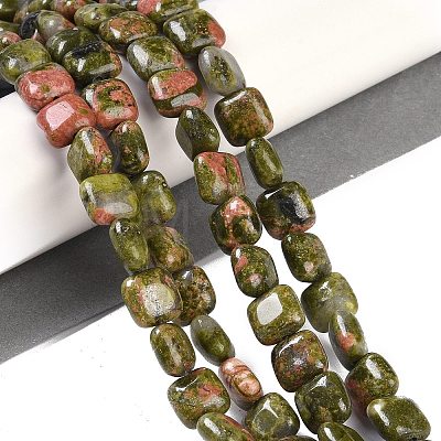 Natural Unakite Beads Strands G-M435-A09-01-1