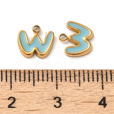 304 Stainless Steel Enamel Charms STAS-L022-292G-W-1