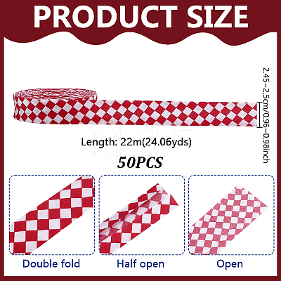 Polyester Tartan Pattern Ribbon OCOR-WH0078-540B-1
