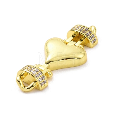Eco-friendly Rack Plating Brass Micro Pave Clear Cubic Zirconia Connector Charms KK-F843-05G-1
