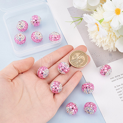 12Pcs Polymer Clay Rhinestone Beads RB-PH0001-46-1