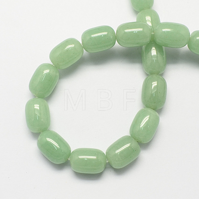 Barrel Shaped Gemstone Natural Green Aventurine Stone Beads Strands X-G-S114-23-1