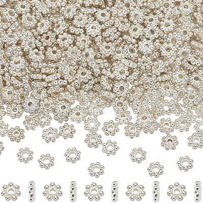 600Pcs Alloy Daisy Spacer Beads FIND-SP0002-12B-S-1