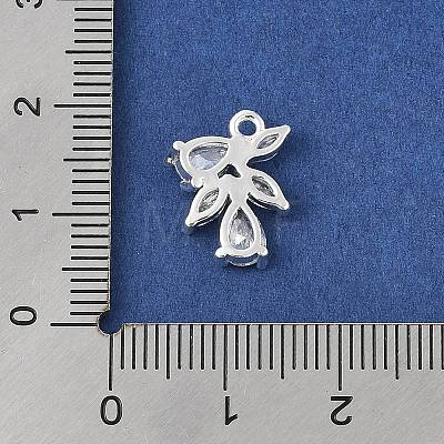 Brass Micro Pave Clear Cubic Zirconia Charms KK-R219-31S-1