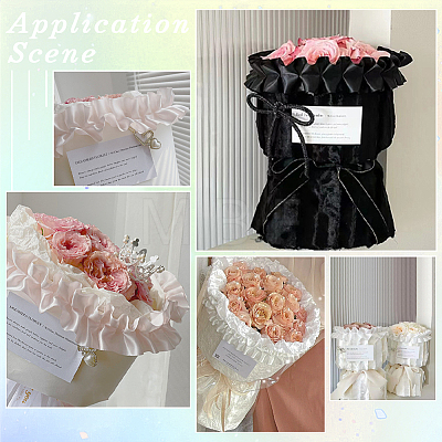 Pleated Solid Color Double-Sided Polyester Lace Trim DIY-WH20002-138F-1